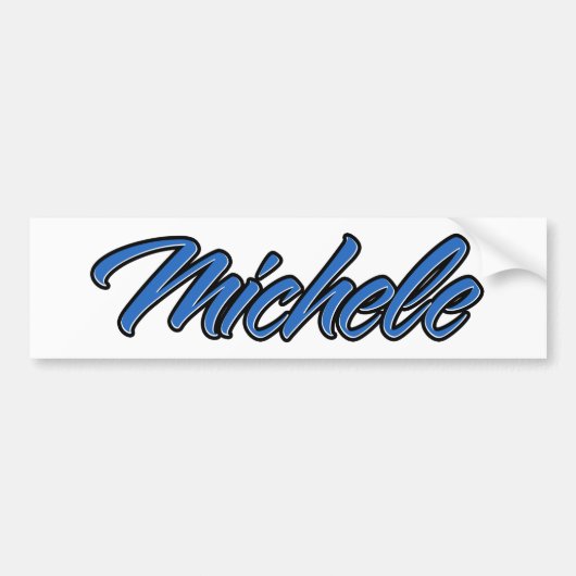 Michele Name blue Aufkleber Sticker Autoaufkleber (Vorne)