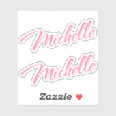 Michelle Decorative Name in Pink x2 Aufkleber (Blatt)