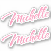 Michelle Decorative Name in Pink x2 Aufkleber (Vorderseite)