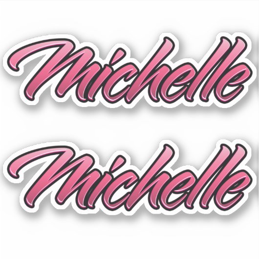 Michelle faded pink Aufkleber Sticker Stickerset (Vorderseite)