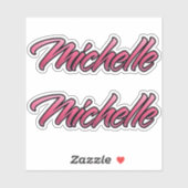 Michelle faded pink Aufkleber Sticker Stickerset (Blatt)
