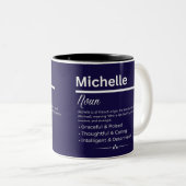 Michelle, Girl Personalized Name Definition Mug Zweifarbige Tasse (VorderseiteRechts)