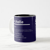 Michelle, Girl Personalized Name Definition Mug Zweifarbige Tasse (Vorderseite Links)