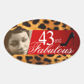 Michelle Leopard Foto Party Ovaler Aufkleber (Vorderseite)