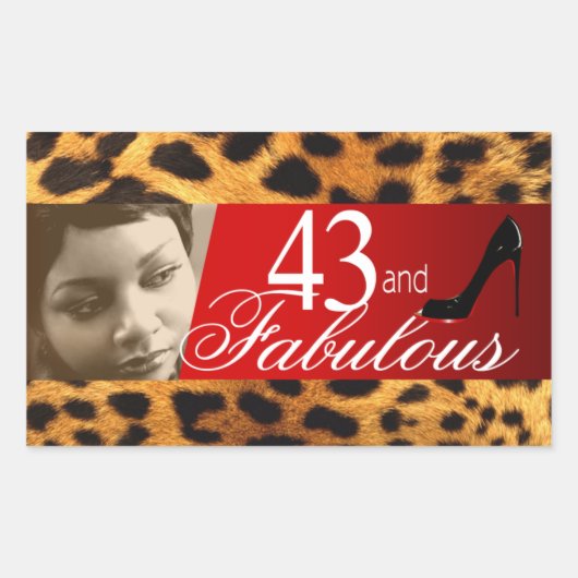 Michelle Leopard Foto Party Rechteckiger Aufkleber (Vorderseite)