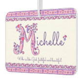 Michelle Letter M Name bedeutet lila rosa Autolufterfrischer (Links)