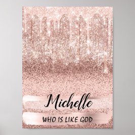 Michelle Name Bedeutung Geburtstag 16. Bridal Rose Poster