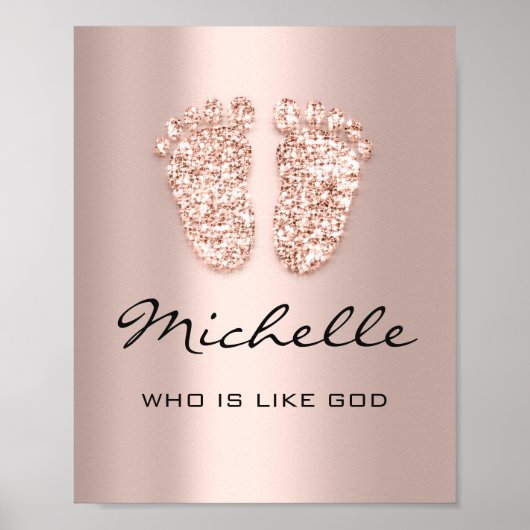 Michelle Name Bedeutung New Baby Feet Rose Geschen Poster (Vorne)