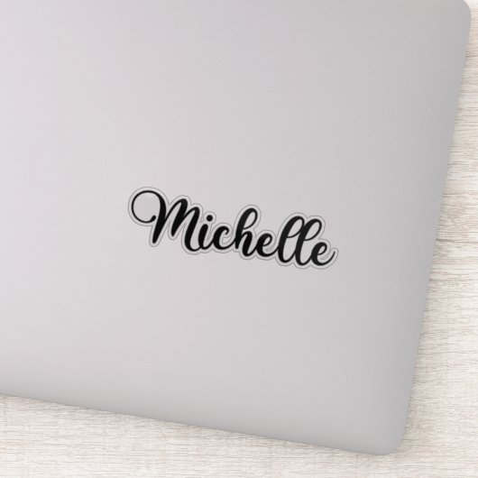 Michelle Name - Handgeschriebene Kalligrafie Aufkleber (Detail)