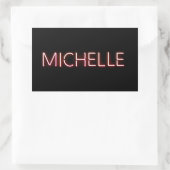Michelle Name in glühender Neonbeleuchtung Neuheit Rechteckiger Aufkleber (Tasche)