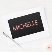 Michelle Name in glühender Neonbeleuchtung Neuheit Rechteckiger Aufkleber (Umschlag)