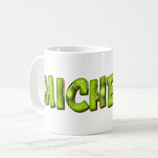 Michelle Name Kiwi Style Tasse Kaffeetasse (Vorderseite Links)