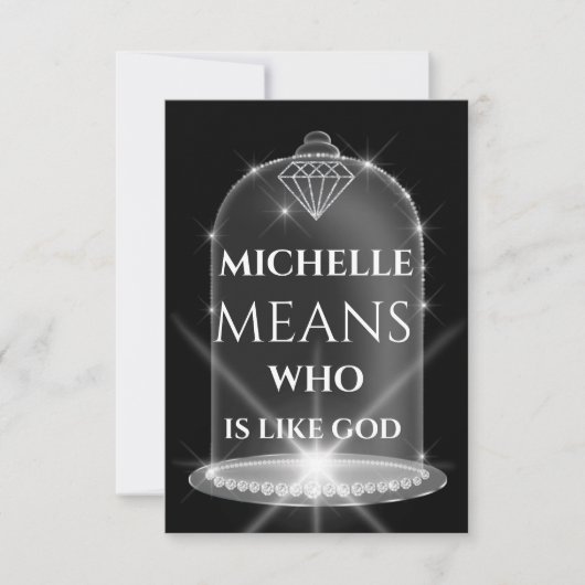 Michelle Name Meaning Diamond Graduate Spark Einladung (Vorderseite)