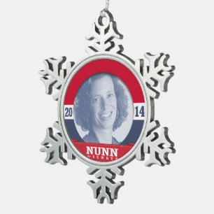 MICHELLE NUNN KAMPAGNE SCHNEEFLOCKEN Zinn-Ornament