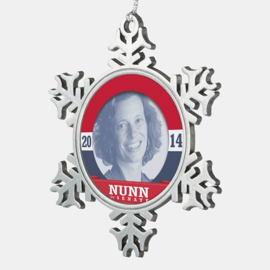 MICHELLE NUNN KAMPAGNE SCHNEEFLOCKEN Zinn-Ornament (Rechts)