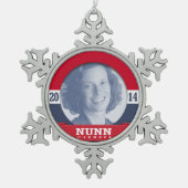 MICHELLE NUNN KAMPAGNE SCHNEEFLOCKEN Zinn-Ornament (Vorderseite)