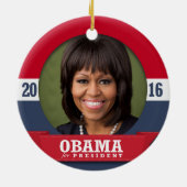 MICHELLE OBAMA 2016 KERAMIKORNAMENT (Hinten)