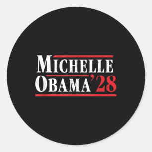 Michelle Obama 2028 - Wahlkampagne im Retro-Stil Runder Aufkleber