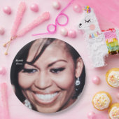 MICHELLE OBAMA, AMERIKANISCHE ERSTE LADY-Platte Pappteller (Party)