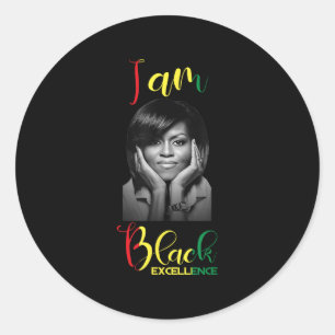 Michelle Obama Black Excellence Black History Mont Runder Aufkleber