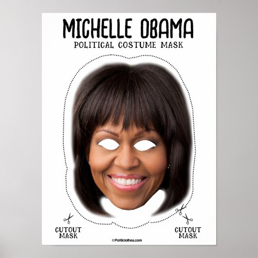 Michelle Obama Costume Mask Poster (Vorne)