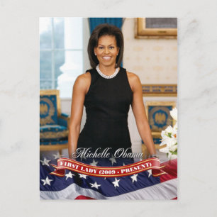 Michelle Obama, First Lady der USA Postkarte