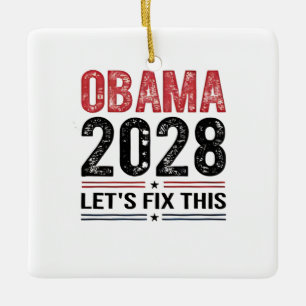 Michelle Obama für Präsident Obama 2028 Keramikornament