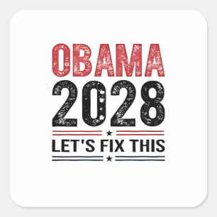 Michelle Obama für Präsident Obama 2028 Quadratischer Aufkleber