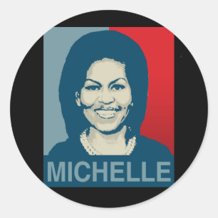 MICHELLE OBAMA HOPE -.png Runder Aufkleber