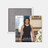 Michelle Obama Offiziell Portrait Square Magnet (Vorderseite/Rückseite)