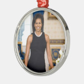Michelle Obama Ornament Aus Metall (Links)