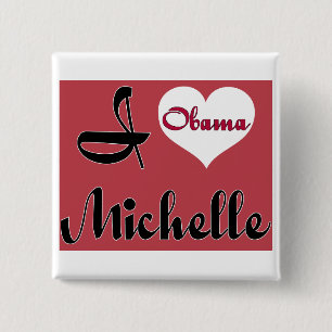 Michelle Obama pnk Button