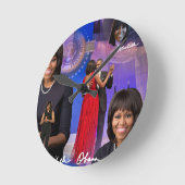 Michelle Obama Runde Wanduhr (Winkel)