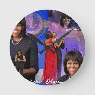 Michelle Obama Runde Wanduhr