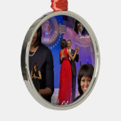 Michelle Obama Silbernes Ornament (Rechts)