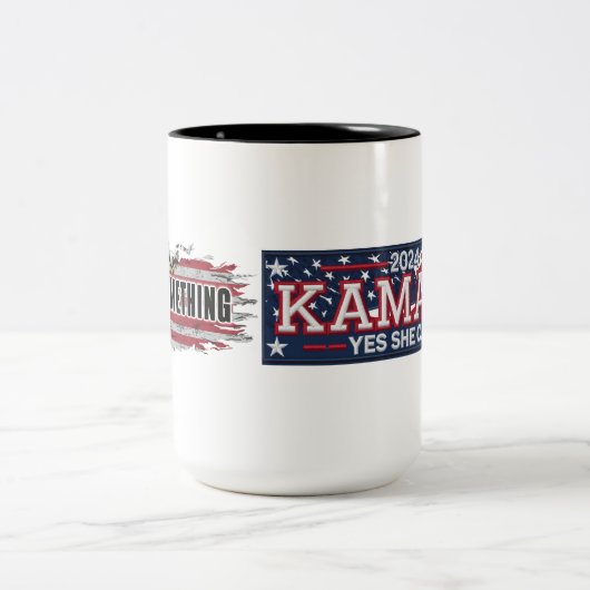 MICHELLE OBAMA "TUN SIE ETWAS" "JA, SIE KÖNNEN" TA ZWEIFARBIGE TASSE (Mittel)