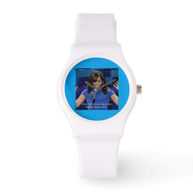 Michelle Obama "We Go High" Silicon Unisex Watch Armbanduhr (Vorderseite)