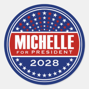 Michelle Obama zur Präsidentin 2028 Runder Aufkleber