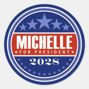 Michelle Obama zur Präsidentin 2028 Runder Aufkleber