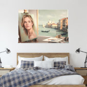 Michelle Pfeiffer Portrait in Progress - Pastel Leinwanddruck (Insitu (Schlafzimmer))