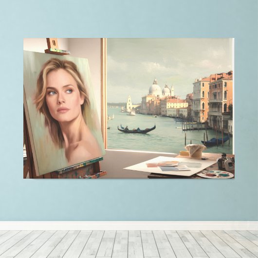 Michelle Pfeiffer Portrait in Progress - Pastel Leinwanddruck (Insitu (Holzboden))