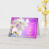 Michelle White Orchids Golden Frame Chic Karte (Gelbe Blume)