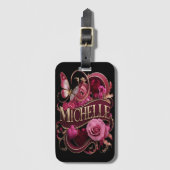 Michelle's Floral Namplate Gepäckanhänger (Vorderseite Vertikal)