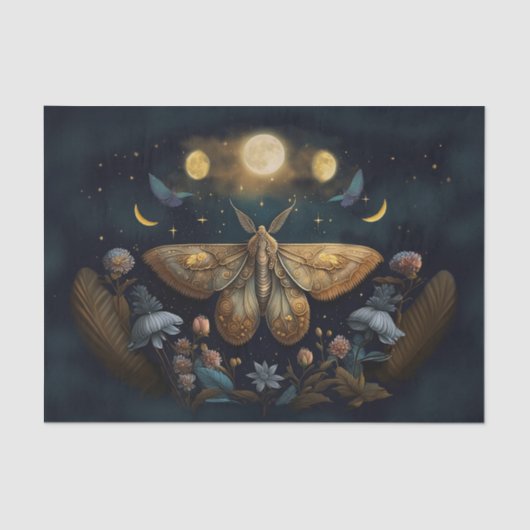 Michelle's Fluttering Moon, Goldene Moth Seidenpapier (Vorderseite)
