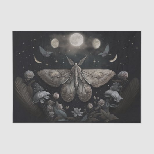Michelle's Fluttering Moon, prächtige Moth Seidenpapier (Vorderseite)