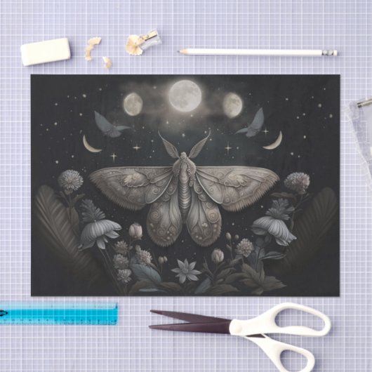 Michelle's Fluttering Moon, prächtige Moth Seidenpapier (Handwerk)