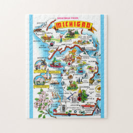 Michigan 11x14 Karte Puzzle