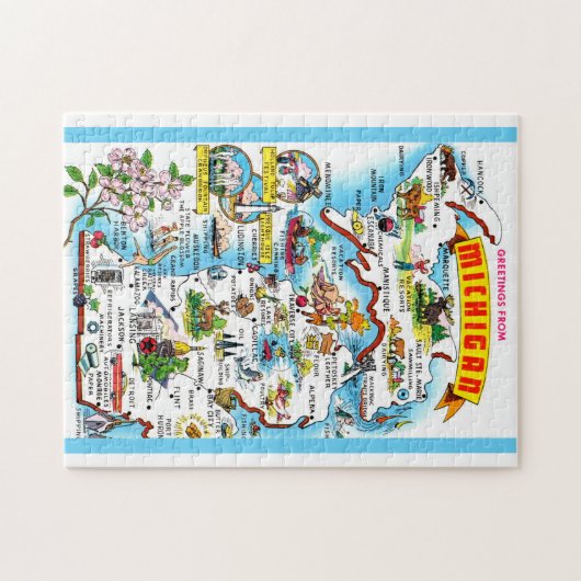 Michigan 11x14 Map Puzzle (Horizontal)