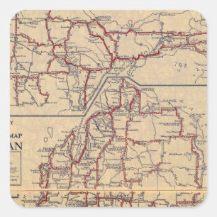 Michigan 6 quadratischer aufkleber