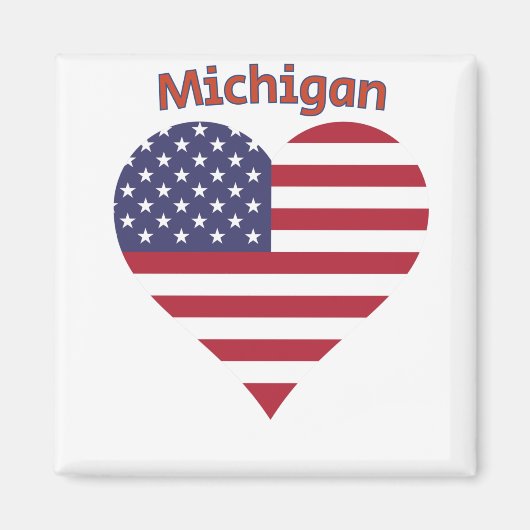 Michigan American Flag Heart Magnet (Vorne)